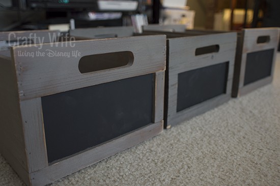 Organizing with Chalkboard Bins