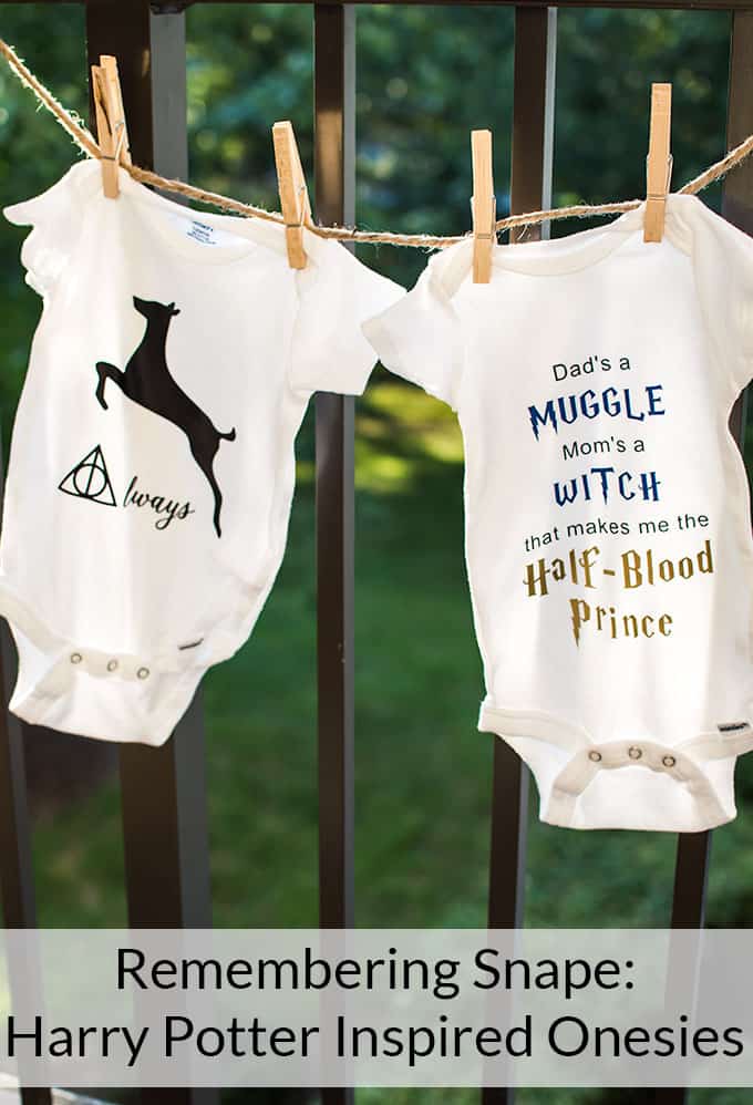 Make your own Harry Potter inspired onesies for a new baby whose parents are obsessed with HP! What a great way to honor your favorite Hogwarts Professor and pass on that love to the next generation.