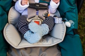 A review of the Etsy Shop BurkeDoes and her handmade newborn booties. A great gift for new moms who struggle to keep regular socks on their baby's feet!