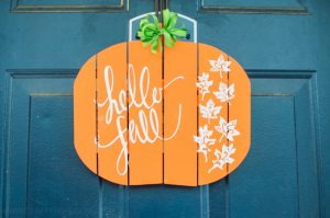 Learn how to easily make a stencil with your Silhouette cutting machine and use it to decorate a Hello Fall wreath to hang on your front door!