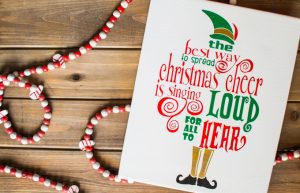 Spread some Christmas cheer with this adorable canvas quote art from the movie Elf! Give it as a gift or hang it in your home as a reminder to sing loud and proud this holiday season!