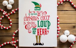 Spread some Christmas cheer with this adorable canvas quote art from the movie Elf! Give it as a gift or hang it in your home as a reminder to sing loud and proud this holiday season!