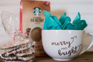 Make a sweet & simple hostess gift to bring with you to a holiday party that will be used and loved for years to come! This DIY mug is so easy and pairs perfectly with your favorite hot cup of joe.