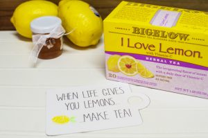 Brighten someone's day and send them off to work armed with Bigelow tea & other goodies to keep them healthy and happy during cold & flu season. Make your own gift basket and download a free SVG file! #meandmytea #ad