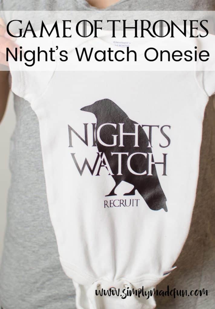 Celebrate your love of the Night's Watch with this Game of Thrones onesie! A perfectly simple silhouette project to make just in time for season six!