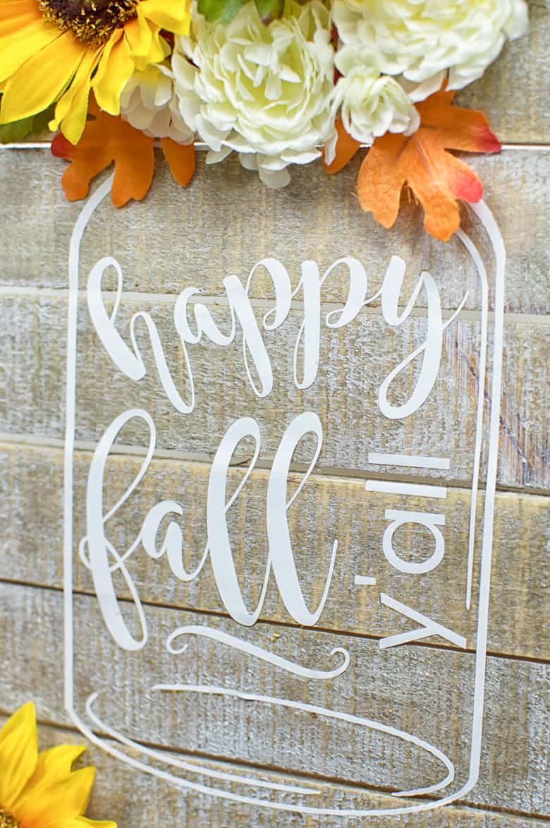 Celebrate Fall in Southern-style using my FREE Fall silhouette file and make your very own mason jar sign! So cute if you love rustic decor!