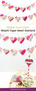 Washi Tape Heart Garland | Valentine's Day Craft | Holiday Crafts | Holiday Decor | Washi Tape Crafts | Washi Tape | Paper Crafts