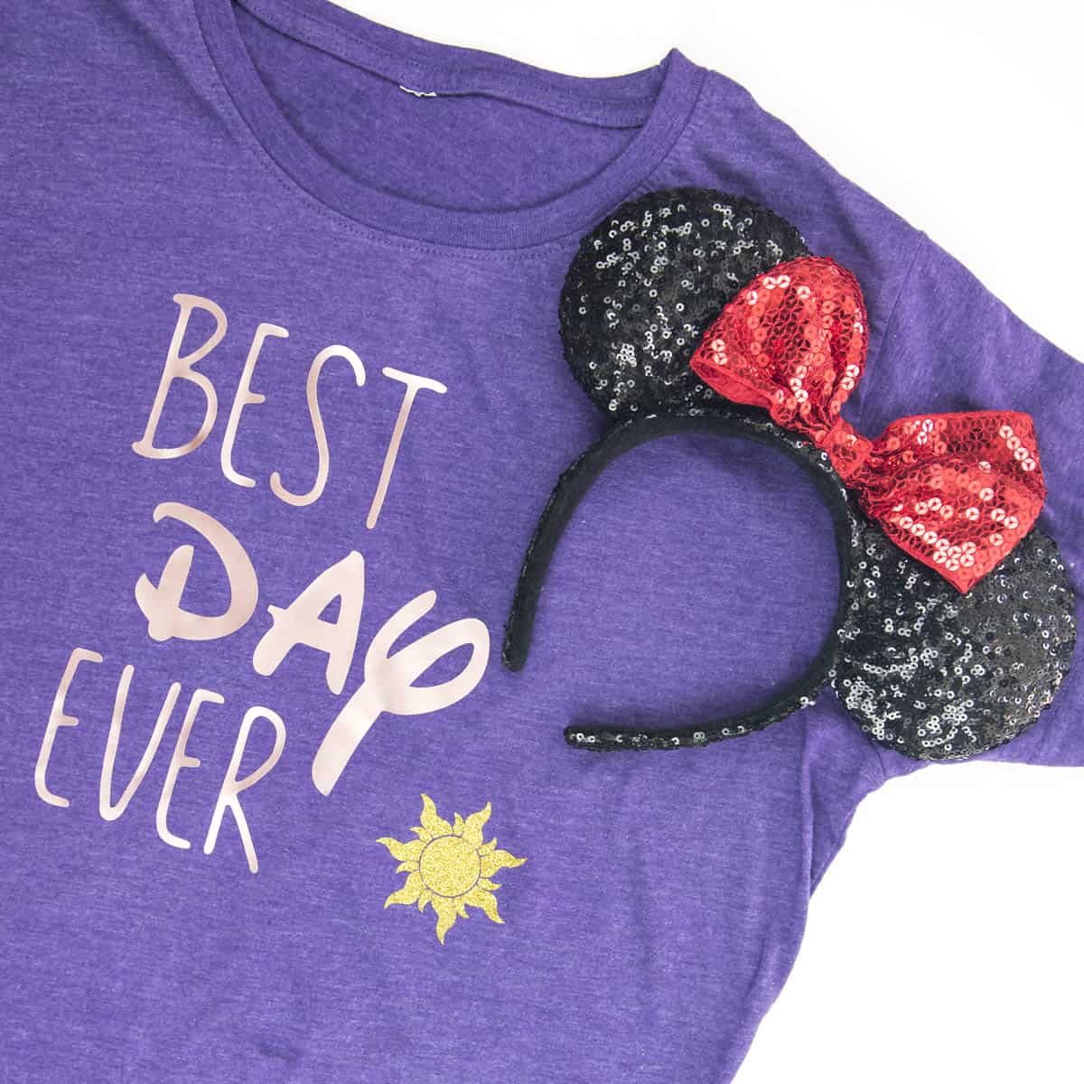 Custom Disney Shirts - These funny shirts are perfect for any beginner Silhouette or Cricut user to DIY in 30 minutes! Sparkly vinyl, snarky sayings, and Princess approved, they'll be a huge hit on your Disney family vacation.