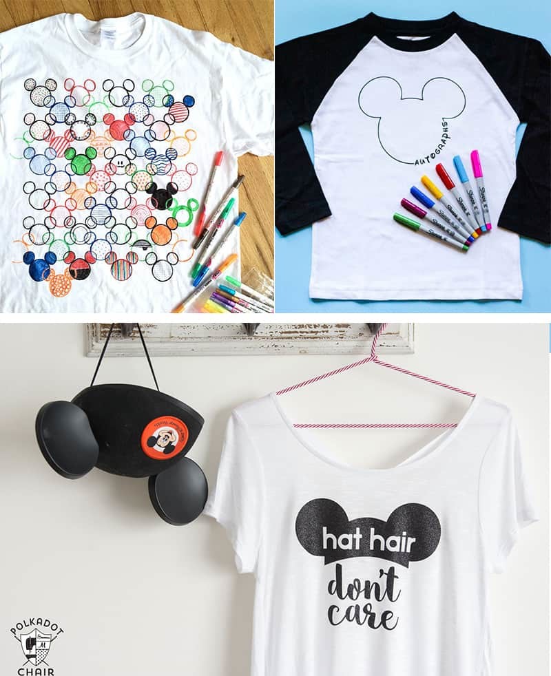Disney Shirts to Make with Your Silhouette - Before heading to the Disney parks for your next family vacation you should pull out your Silhouette Cameo and DIY some custom shirts for you and the family. We love showing off our personalities with handmade shirts and they make great conversation starters when you meet Mickey and his friends!