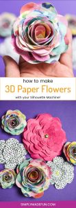 3D Paper Flowers - Sometimes it seems like all I do with my Silhouette Machine are crafts with vinyl. But I'm starting to make myself use paper more because it's easy and cheap! Like these 3D paper flowers, they're a quick craft to do on a rainy day and there are so many different kinds to make!