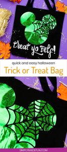 Halloween trick or treat bag - If you've got 10 minutes you can make this Mickey themed halloween tote bag! It's so easy to make with your Silhouette Cameo and the color options are limitless! #silhouettecameo #handmadehalloween #disneycrafts