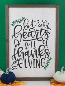 Reversible Hand Lettered Thanksgiving Sign