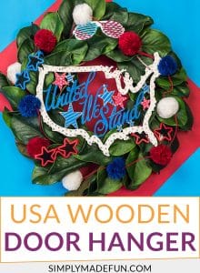 United We Stand USA Wooden Door Hanger