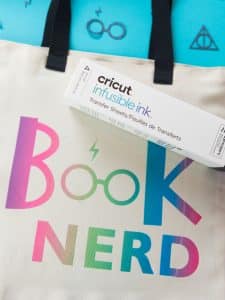 Harry Potter Tote Bag made with Cricut's Rainbow colored Infusible Ink