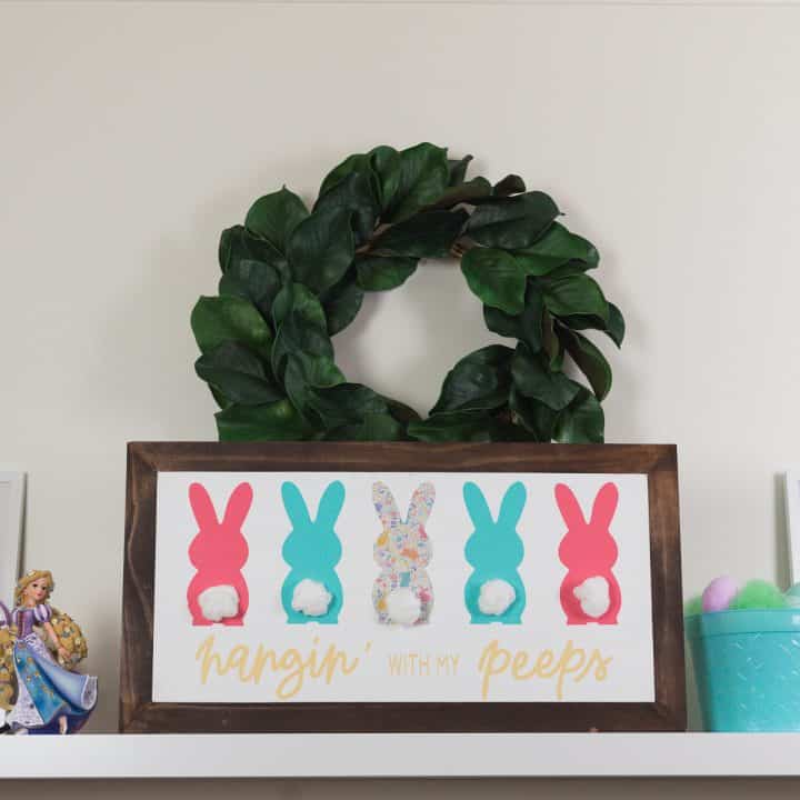 Hanging with my Peeps Easter Cut file made with the Expressions Vinyl March Mystery Box