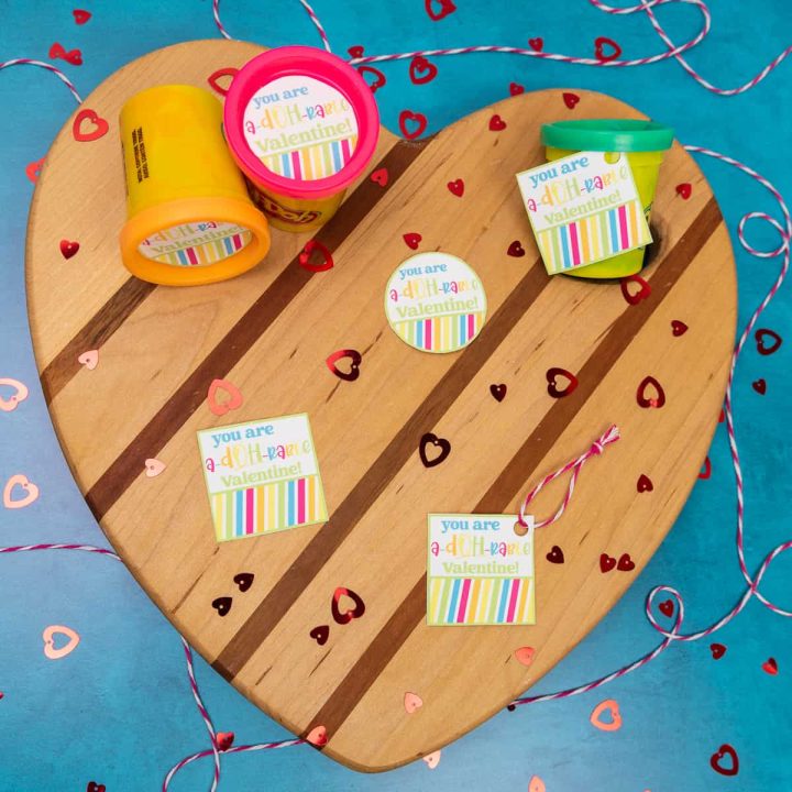 You are A-doh-rable Valentine Gift Tags to put on play doh