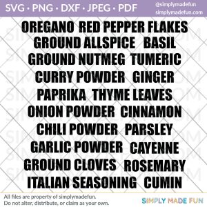 Use adhesive vinyl to make your own spice jar labels to organize your pantry!