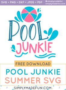 pool junkie summer svg cut file